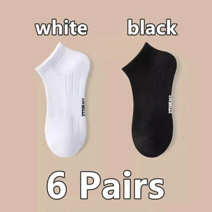 6 Pairs Thick-Soled Moisture Wicking Sports Socks with Cushioned Bottoms Perfect for Running and Professional Sports