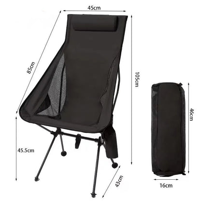 Camping high back moon chair ultra light aluminum alloy fishing picnic barbecue chair portable beach camping leisure chair