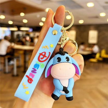 New Anime Disney Keychain Cartoon Mickey Mouse Minnie Lilo & Stitch Cute Doll Keyring Ornament Key Chain Pendant Kids Toys Gifts