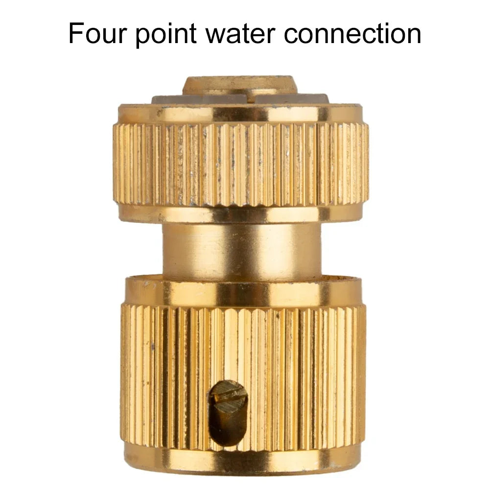 1/2" Garden Brass Hose Connector Watering Water Hose Pipe Tap Adaptor Quick Release Fitting Gardening Irrigation Car Washing