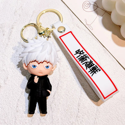 Anime Jujutsu Kaisen Cosplay keychain Gojo Itadori Fushiguro Kugisaki Sukuna Kawaii Doll Keyrings for Bag Pendant Key Holder