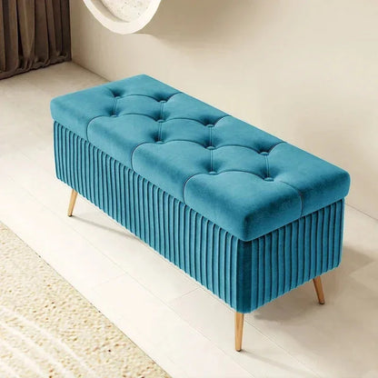 Entrance Velvet Stools for Living Room Furniture Home Ottomans Nordic Storage Bench Bedroom Shoe Changing Stools Bed End Stool