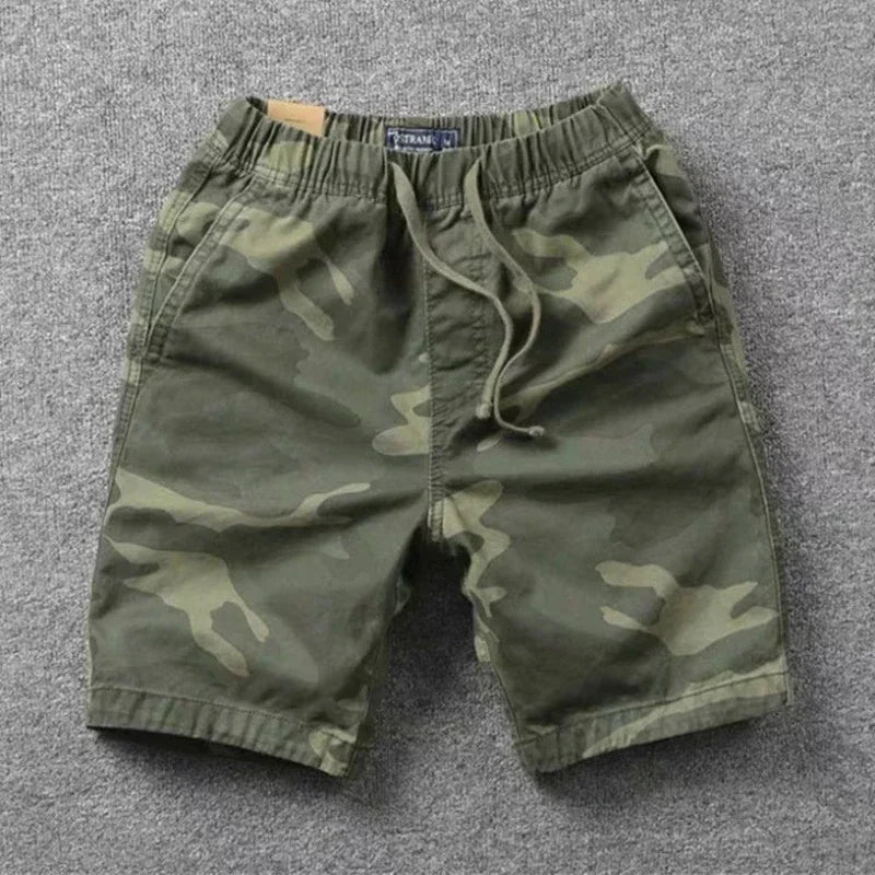 Short Pants for Men with Draw String Baggy Camouflage Camo Mens Cargo Shorts Wide Loose Harajuku 2024 Fashion Popular Casual Y2k