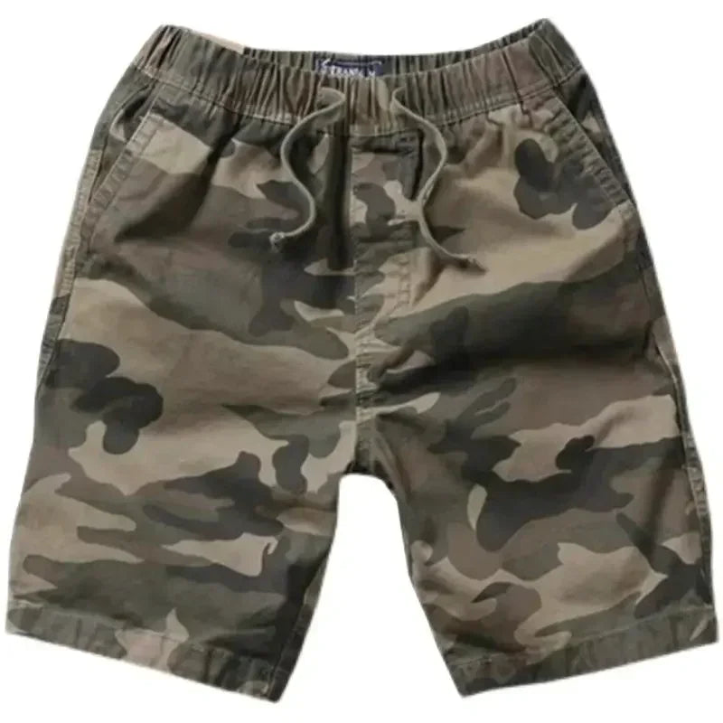 Short Pants for Men with Draw String Baggy Camouflage Camo Mens Cargo Shorts Wide Loose Harajuku 2024 Fashion Popular Casual Y2k