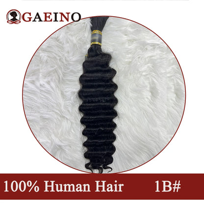 Deep Wave Bulk Hair Human Hair Braiding Color Natural Black No Weft Bulk Human Hair For Braiding Extensions Salon Quality 14-28"