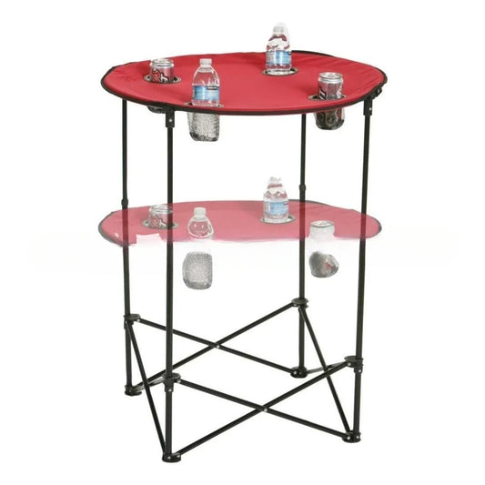 Camping table Adjustable folding round table Travel camping picnic barbecue folding table