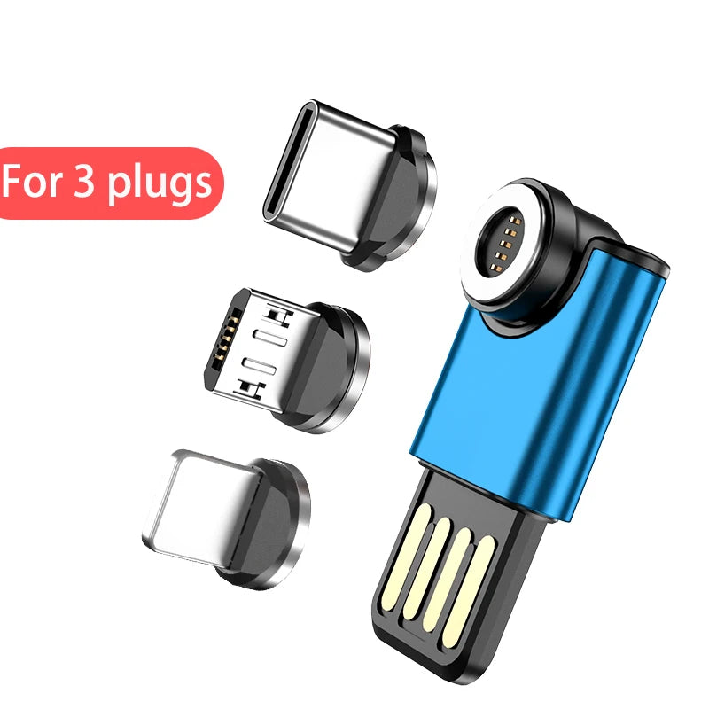 Melonboy 5Pin 540 Rotation Mini Magnetic Charger Usb Adapter Fast Charging Type C Micro Usb Charger for Samsung Huawei Xiaomi