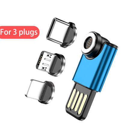 Melonboy 5Pin 540 Rotation Mini Magnetic Charger Usb Adapter Fast Charging Type C Micro Usb Charger for Samsung Huawei Xiaomi