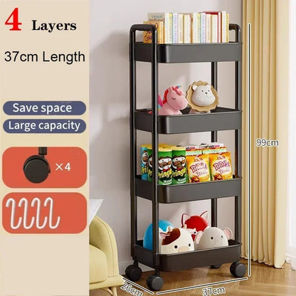 Bookshelf Storage Trolley Mobile Kitchen Trolley Organizer With Wheels Gap Mobile Bookshelf Trolley Household Snacks StorageRack