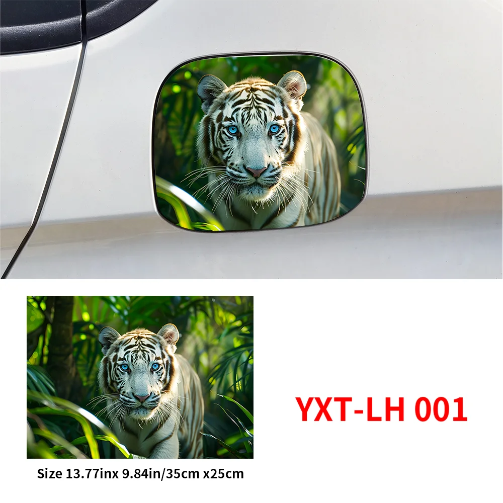 Car Cool Tiger Stickers Car Fuel Tank Cap Sticker Decoration Trim Cover Waterproof Sunscreen Vinyl Decal Exterior Accessories