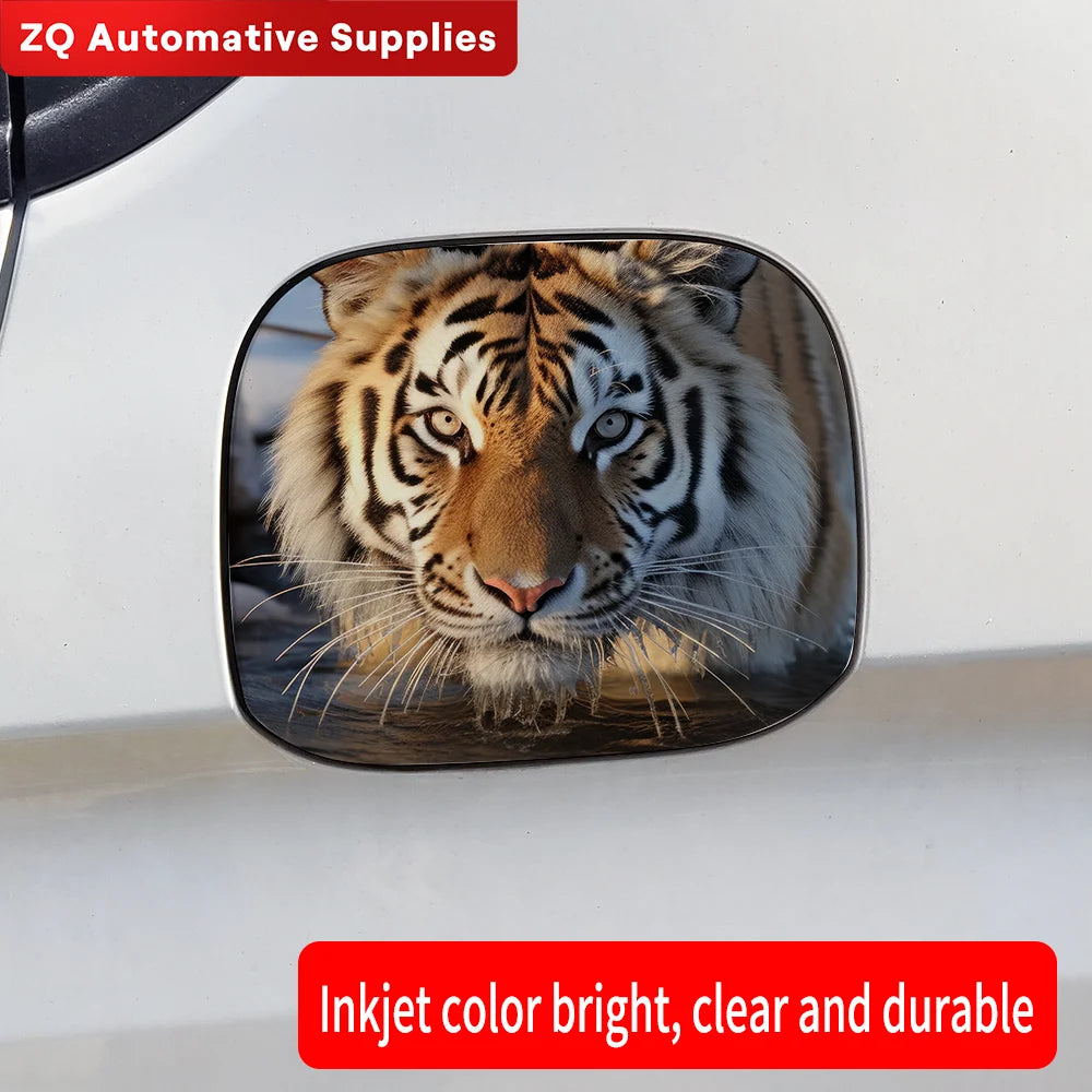 Car Cool Tiger Stickers Car Fuel Tank Cap Sticker Decoration Trim Cover Waterproof Sunscreen Vinyl Decal Exterior Accessories