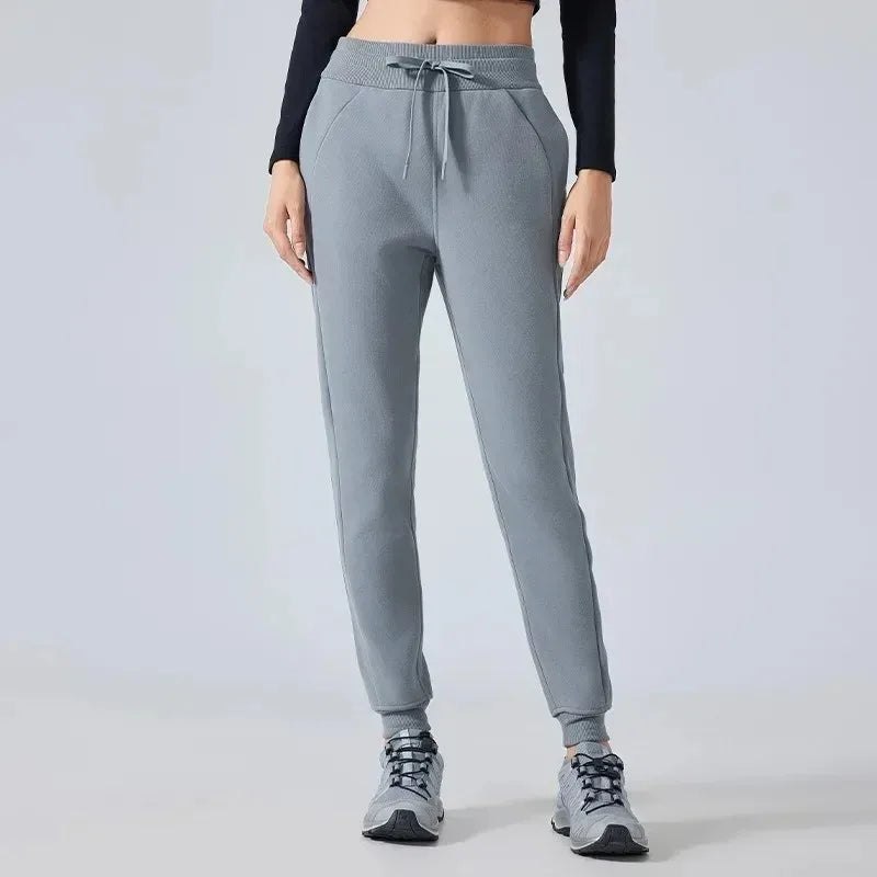 2025 New Model Sweatpants Yoga Clothing Autumn and Winter Women Fitness Exercise Cotton Blend Jogger Sweatpants Ms.High Waist