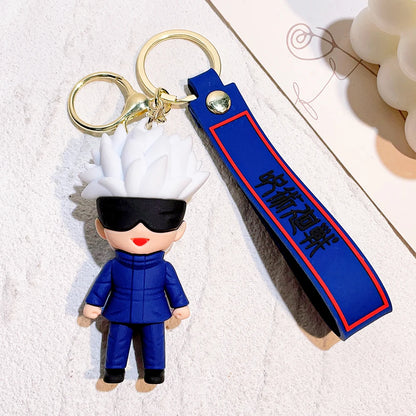 Anime Jujutsu Kaisen Cosplay keychain Gojo Itadori Fushiguro Kugisaki Sukuna Kawaii Doll Keyrings for Bag Pendant Key Holder