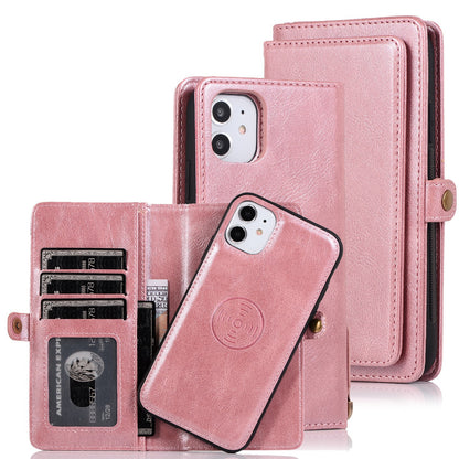 Suitable for iPhone 13 Pro multifunctional phone case Apple 14 Promax Apple wallet protective case 12 card insertion