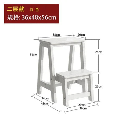 Innovative Multifunctional Household Ladder: Solid Wood Folding Storage, Dual-Use Ladder Chair, Climbing Stool for Home