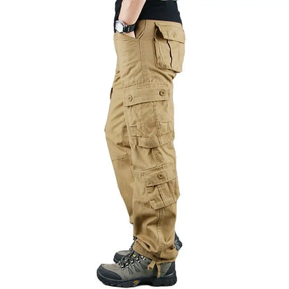 Men's Camo Pants Tactical Cargo Trousers Pure Cotton Overalls Camouflage Loose Work Wear Sports Climbing Sweatpants Heavy Weight