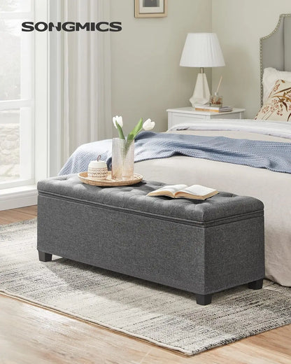 Storage Ottoman Bench, Foot Rest with Legs,   End of Bed Bench, Storage Chest, Load up to 660 lb, for Living Room, Bedroom