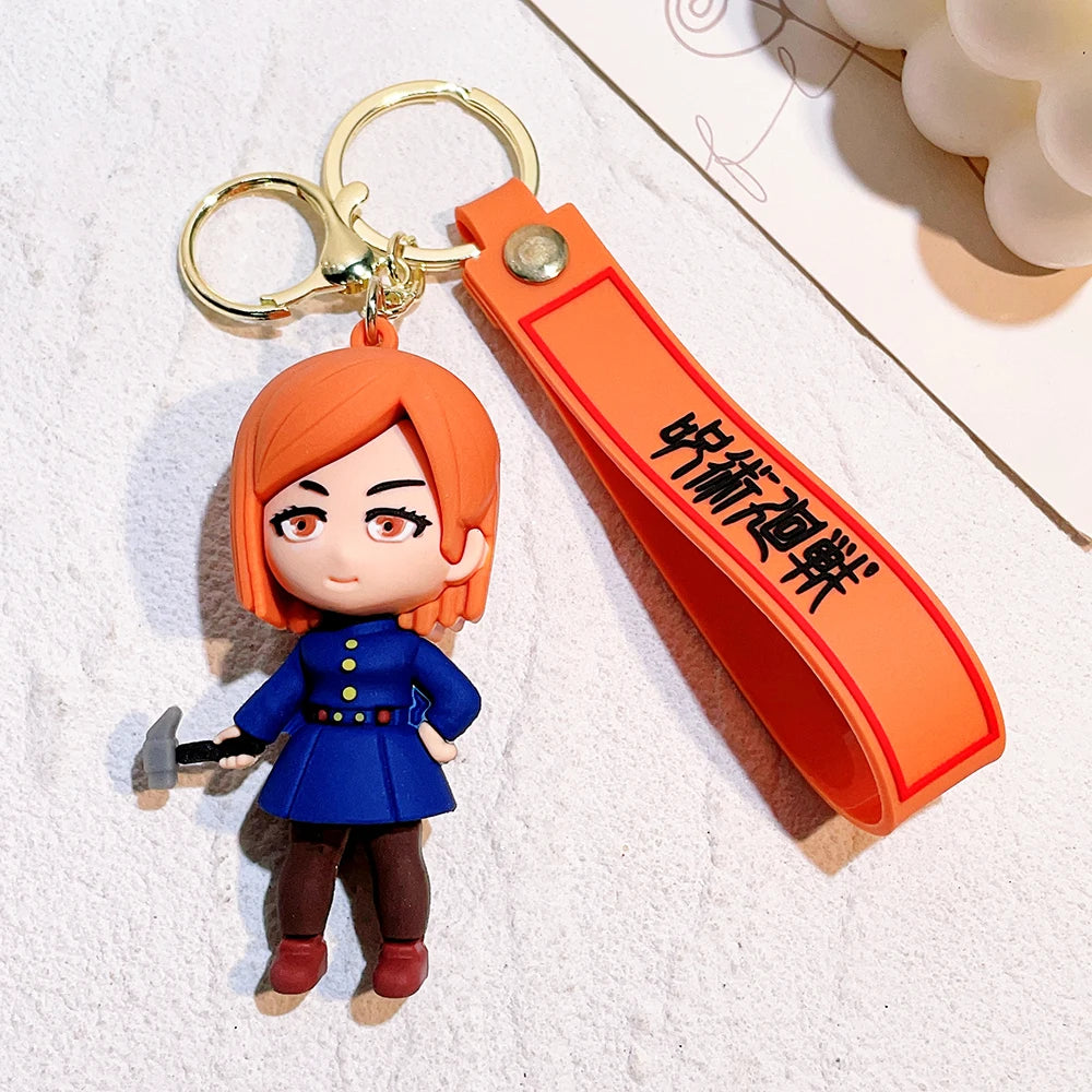 Anime Jujutsu Kaisen Cosplay keychain Gojo Itadori Fushiguro Kugisaki Sukuna Kawaii Doll Keyrings for Bag Pendant Key Holder