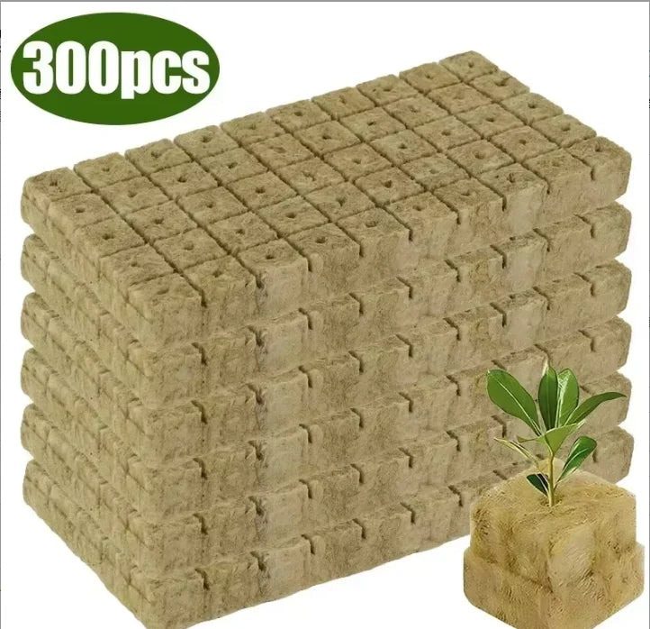 100/50x Stonewool Hydroponic Grow Media Cubes Garden Seedling Block Water Cultivation Seed Sowing Germination Culture Substrate