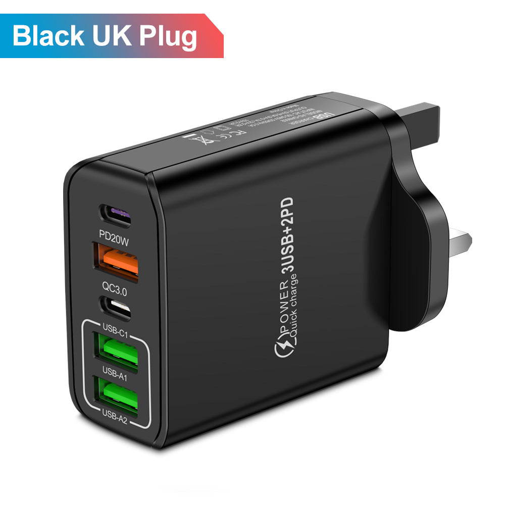 2PD+3USB fast charging mobile phone charger