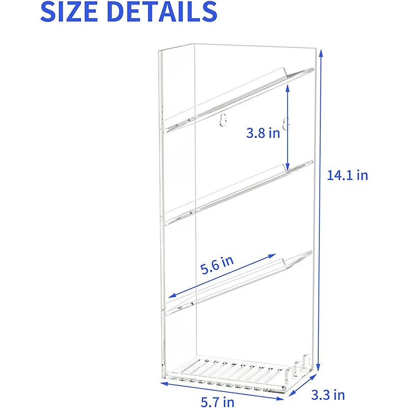 Rust Proof Wall Mounted No Drilling Adhesive Acrylic Bathroom Shower Caddy Shampoo Holder Organizer Shelf With Hooks