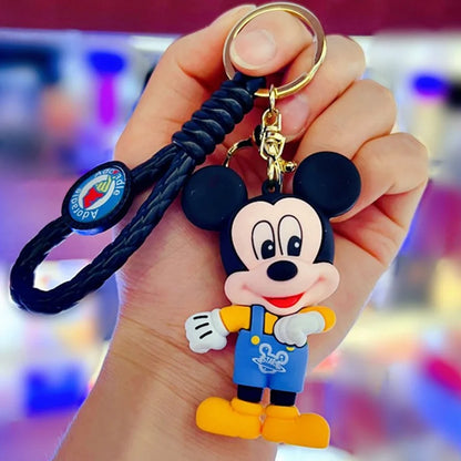 New Anime Disney Keychain Cartoon Mickey Mouse Minnie Lilo & Stitch Cute Doll Keyring Ornament Key Chain Pendant Kids Toys Gifts