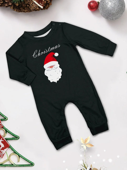 Merry Christmas Family Clothes Santa Claus Print Adults Kids Clothing Sets Baby&Dog Romper Soft Casual Homewear Look Pyjama