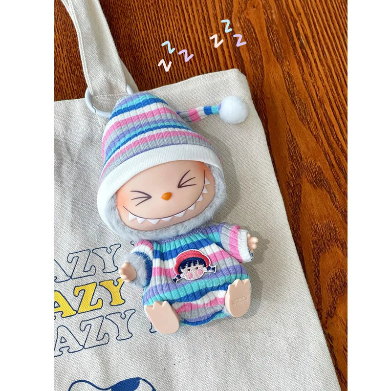 labubu clothes 17cm Mini Plush Doll'S Clothes Outfit Labubu Idol Dolls Sitting Party labubu v2 pajamas cute lovely doll clothes