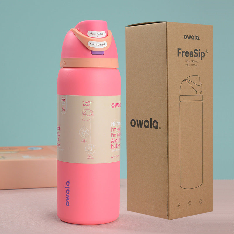 Owala Stainless Steel Insulated Water Bottle, BPA-Free with Straw, Perfect for Travel, available in 24Oz/32Oz.