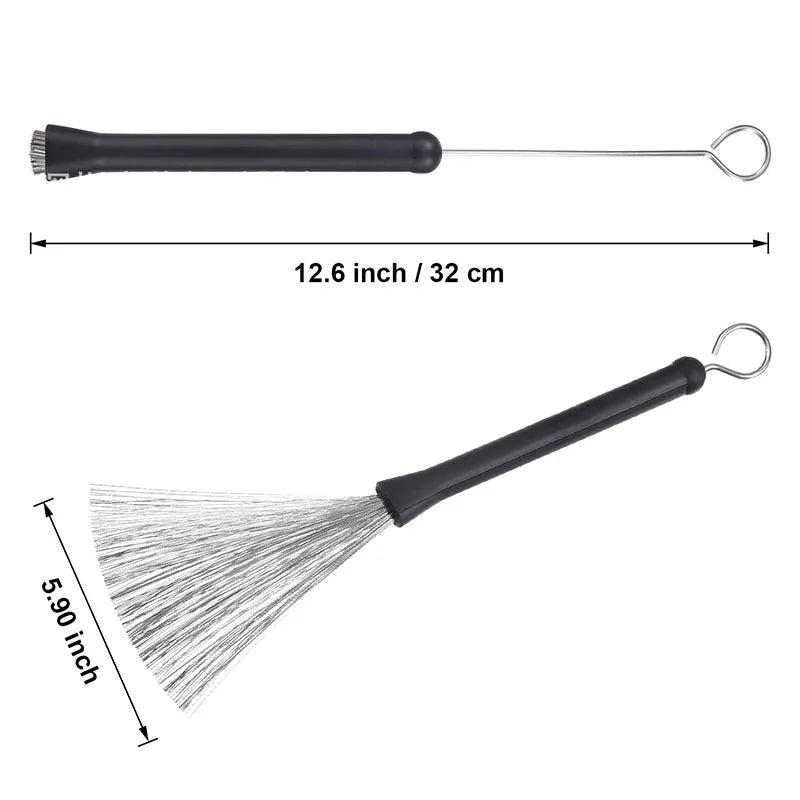 Professional Wire Drum Brushes Telescopic Percussion Cleaning Tool Portable Jazz Musical Retractable Sticks Scalable Steel Wire