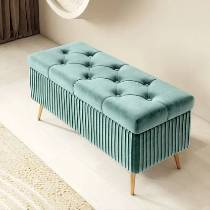 Entrance Velvet Stools for Living Room Furniture Home Ottomans Nordic Storage Bench Bedroom Shoe Changing Stools Bed End Stool