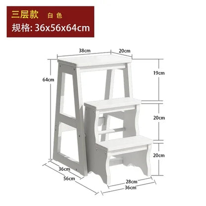 Innovative Multifunctional Household Ladder: Solid Wood Folding Storage, Dual-Use Ladder Chair, Climbing Stool for Home