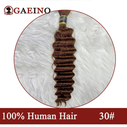 Deep Wave Bulk Hair Human Hair Braiding Color Natural Black No Weft Bulk Human Hair For Braiding Extensions Salon Quality 14-28"