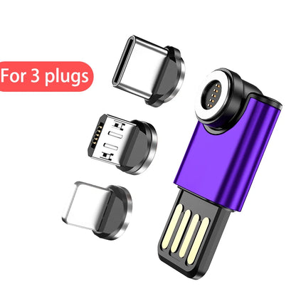 Melonboy 5Pin 540 Rotation Mini Magnetic Charger Usb Adapter Fast Charging Type C Micro Usb Charger for Samsung Huawei Xiaomi