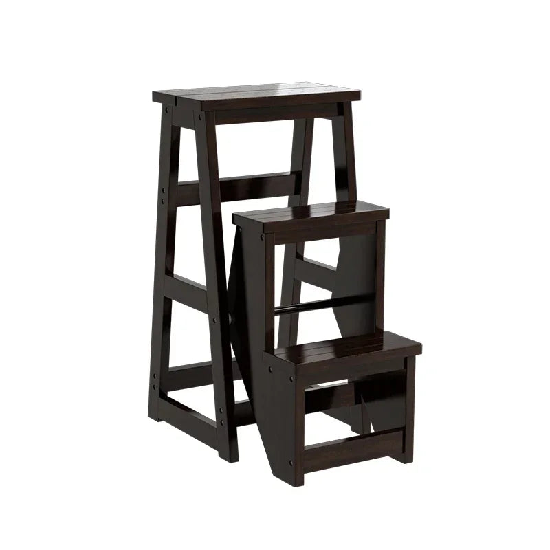 Innovative Multifunctional Household Ladder: Solid Wood Folding Storage, Dual-Use Ladder Chair, Climbing Stool for Home