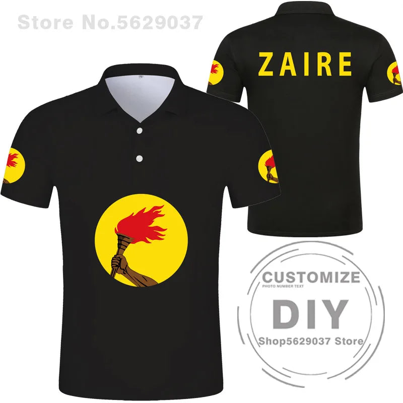 Zaire Flag 1971 1997 Polo Shirt Democratic Republic Of Congo Customized  Sports Polo Shirt Flag Polo Shirt Print Photo Clothes