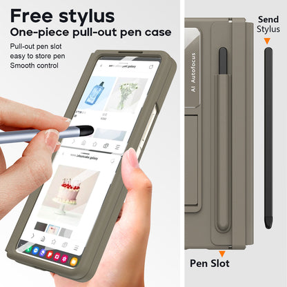 Samsung Fold5 phone case FOLD4 folding screen leather hinge pen slot all inclusive protective cover film, suitable for all in one use