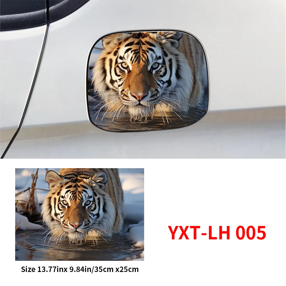 Car Cool Tiger Stickers Car Fuel Tank Cap Sticker Decoration Trim Cover Waterproof Sunscreen Vinyl Decal Exterior Accessories