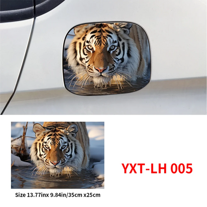 Car Cool Tiger Stickers Car Fuel Tank Cap Sticker Decoration Trim Cover Waterproof Sunscreen Vinyl Decal Exterior Accessories