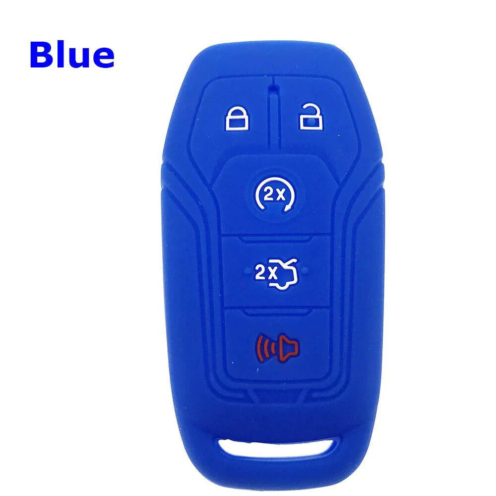 Silicone Key Case FOR Ford F-150 2015-2018 Fusion Focus Fiesta Mustang Explorer 2015-2018 F-250 F-350 F-450 F-550 Auto Key Cover