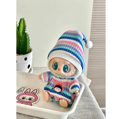 labubu clothes 17cm Mini Plush Doll'S Clothes Outfit Labubu Idol Dolls Sitting Party labubu v2 pajamas cute lovely doll clothes