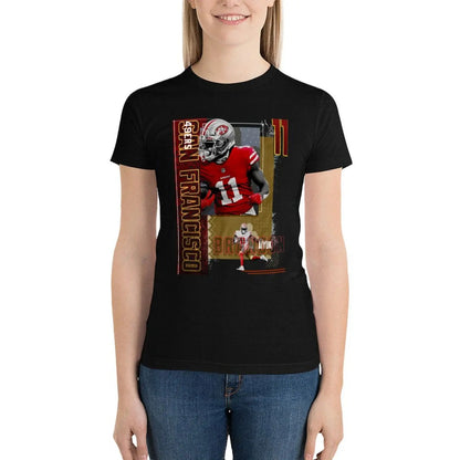 Brandon sport Aiyuk Football Paper 49ers 2 T-Shirt plus size tops anime kawaii clothes plus sizes t shirts for Women loose fit