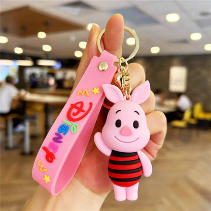 New Anime Disney Keychain Cartoon Mickey Mouse Minnie Lilo & Stitch Cute Doll Keyring Ornament Key Chain Pendant Kids Toys Gifts