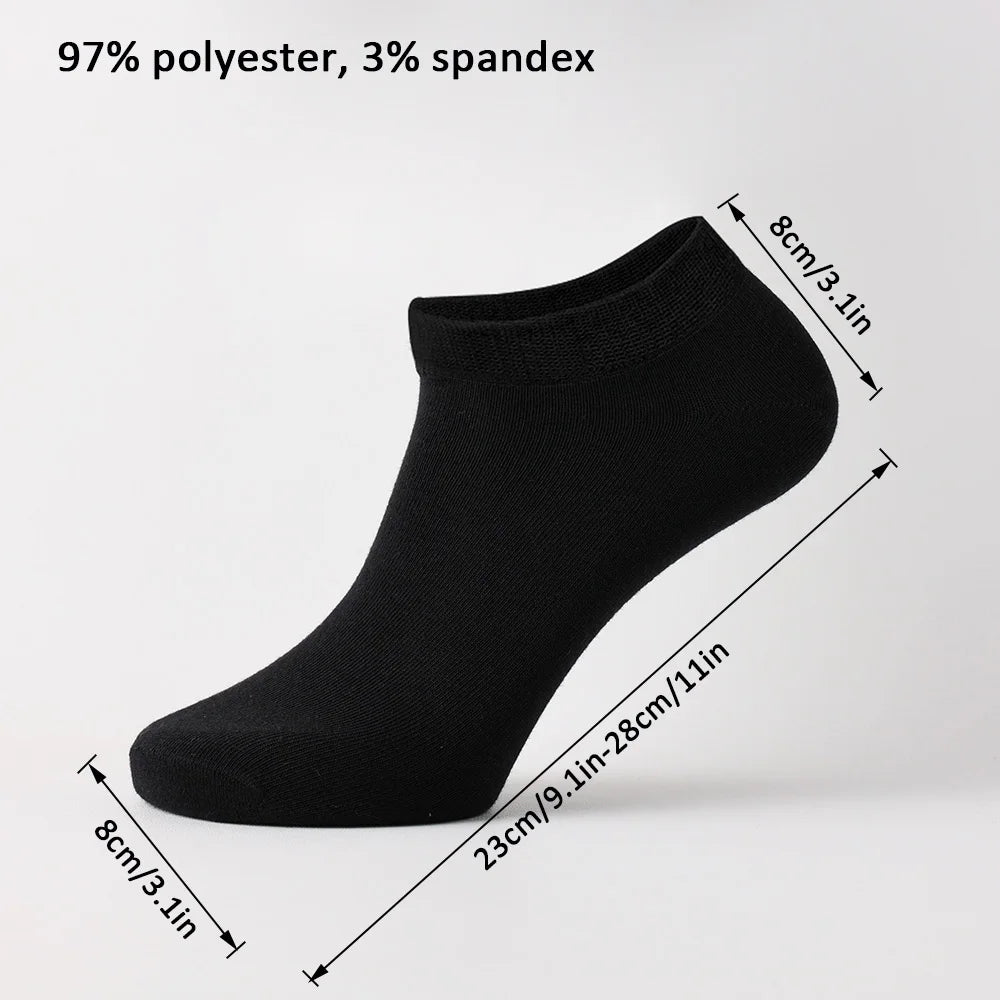 5/7/10 Pairs of Men/women Boat Socks, Plain Color, Anti Odor, Summer Ankle Socks, Casual and Breathable Low Waisted Socks