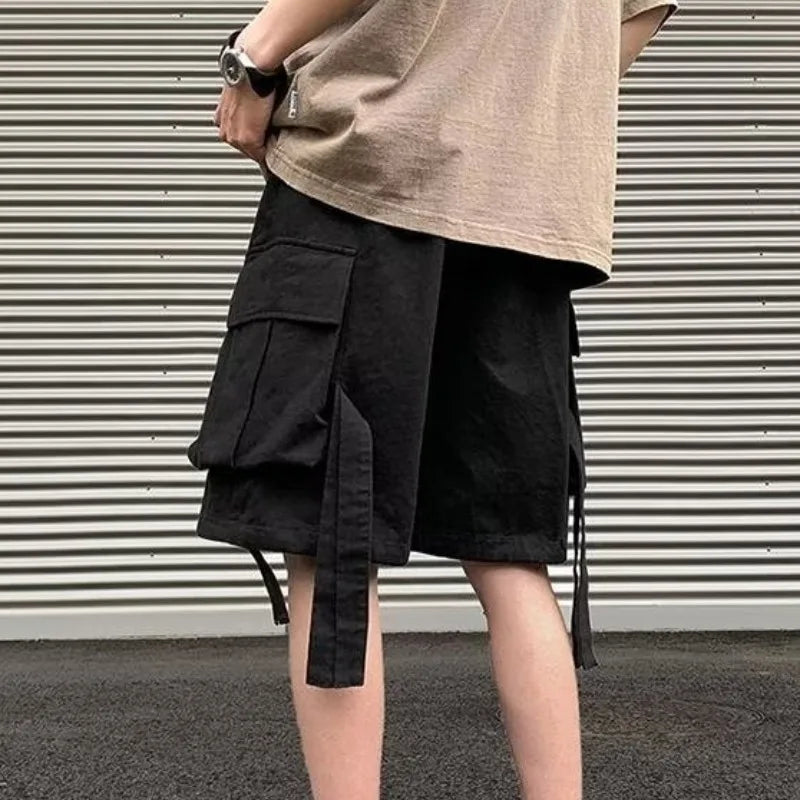 Baggy Shorts Men American Style All-match Simple Comfortable Outer Solid High Street Students Leisure Summer Breathable Chic