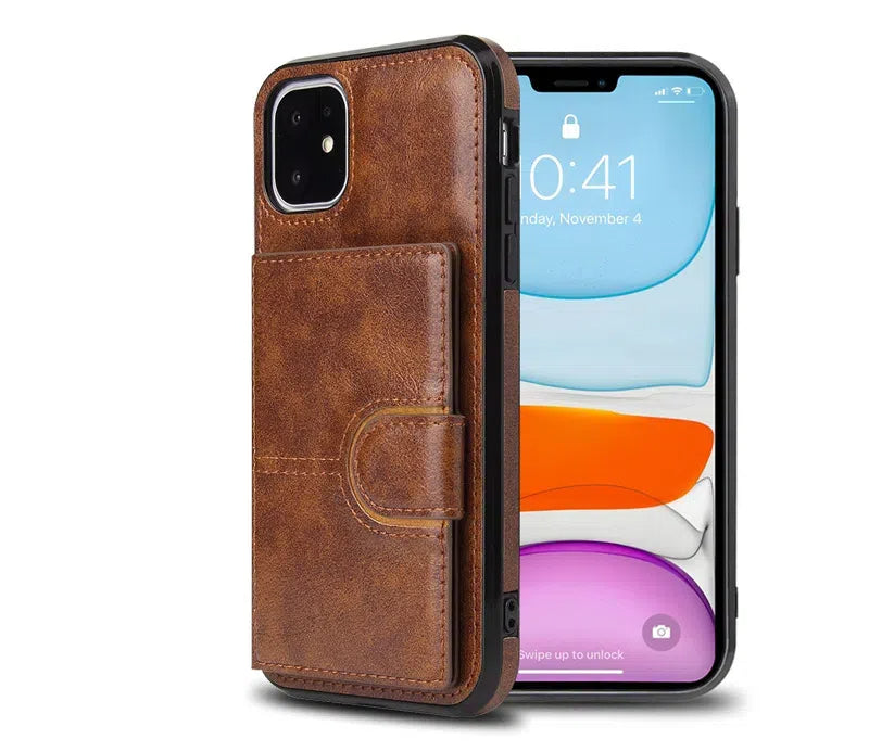 Suitable for iPhone 13 wallet phone case, iPhone 13 Promax card insertion leather case, Apple 11 anti drop phone case