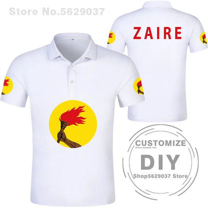 Zaire Flag 1971 1997 Polo Shirt Democratic Republic Of Congo Customized  Sports Polo Shirt Flag Polo Shirt Print Photo Clothes