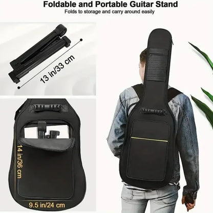 Folding Guitar Stand Upright Guitar Stand for Acoustic Guitars Electric and Bass Portable and Lightweight Easy Floor Stand