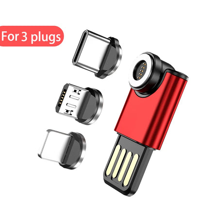 Melonboy 5Pin 540 Rotation Mini Magnetic Charger Usb Adapter Fast Charging Type C Micro Usb Charger for Samsung Huawei Xiaomi