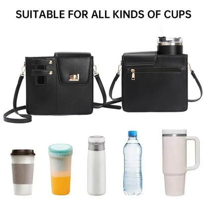 Outdoor Purse Cup Holder Bag for Stanley, Crossbody Water Bottle Bags,Crossbody Water Bottle Bag for Most Water Bottles